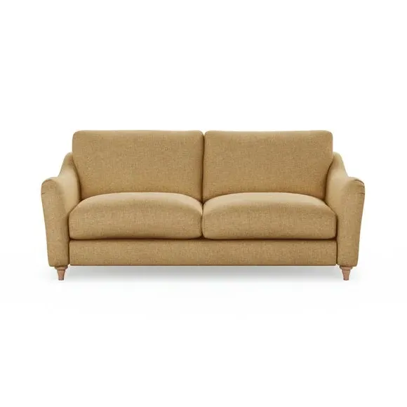 3-Seater Sofa with Curved Arms - Ochre, Faux Linen