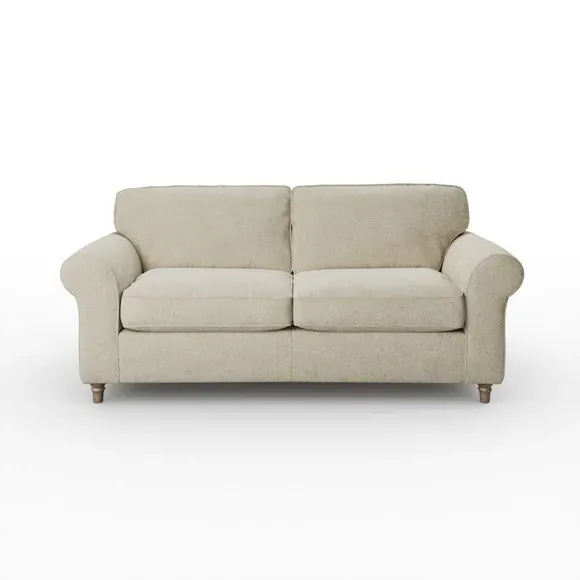 3-Seater Sofa with Curved Arms - Sandstone, Chenille
