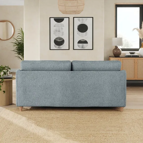 3-Seater Sofa with Curved Arms - Teal, Fabric