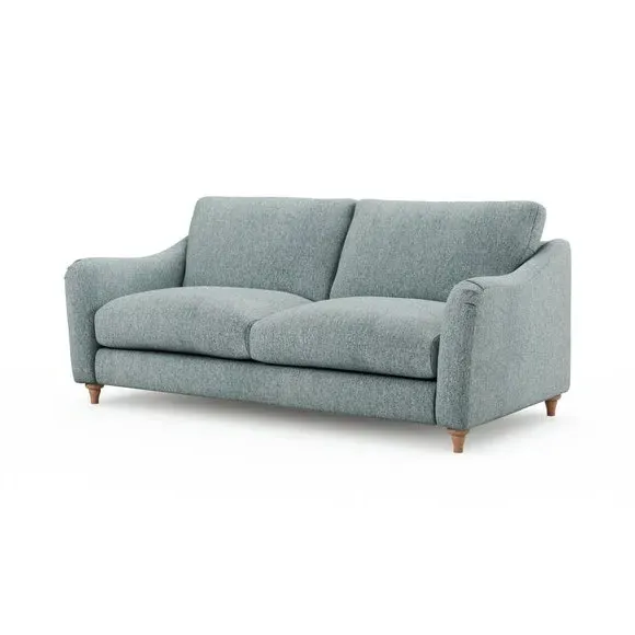 3-Seater Sofa with Curved Arms - Teal, Fabric