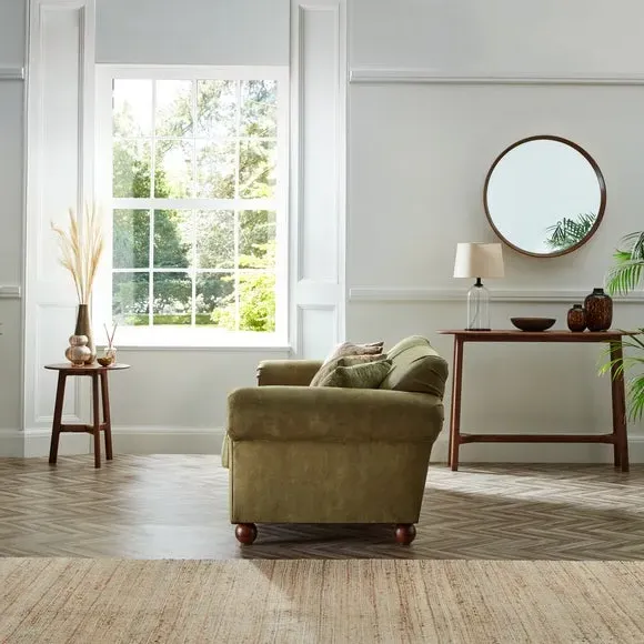 3-Seater Sofa with Cushions - Green, Faux Leather