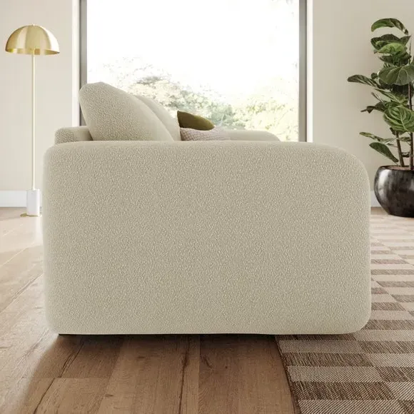 3-Seater Sofa with Deep Arms - Beige, Boucle