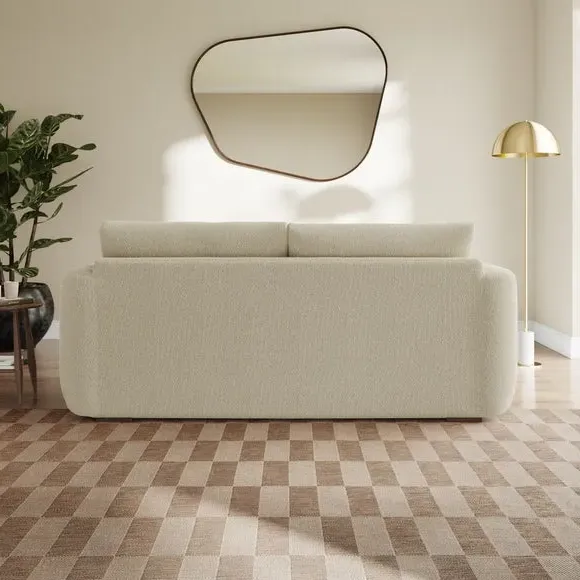 3-Seater Sofa with Deep Arms - Beige, Boucle