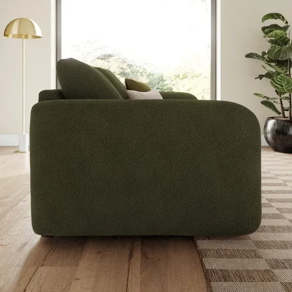 3-Seater Sofa with Deep Arms - Green, Boucle