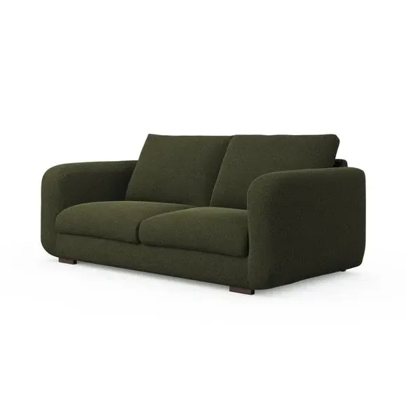3-Seater Sofa with Deep Arms - Green, Boucle