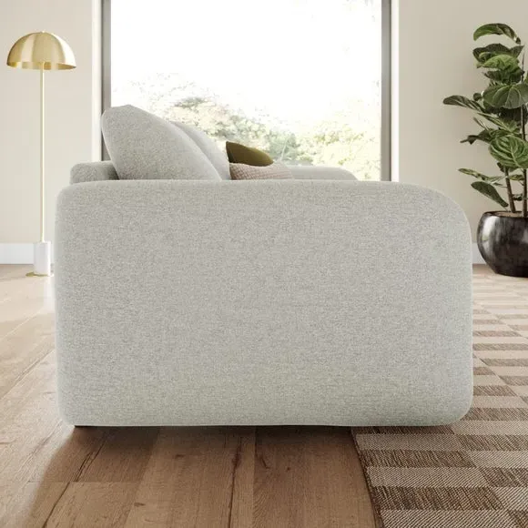 3-Seater Sofa with Deep Arms - Grey, Chenille