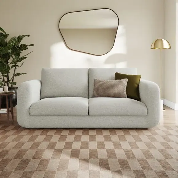 3-Seater Sofa with Deep Arms - Grey, Chenille image