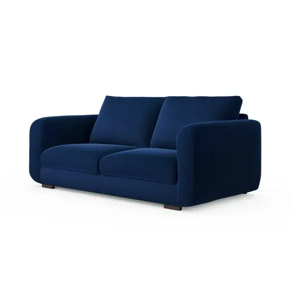 3-Seater Sofa with Deep Arms - Navy, Velvet