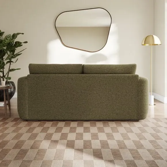 3-Seater Sofa with Deep Arms - Olive, Chenille