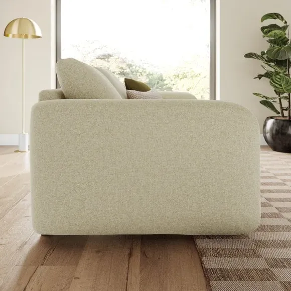 3-Seater Sofa with Deep Arms - Sandstone, Chenille