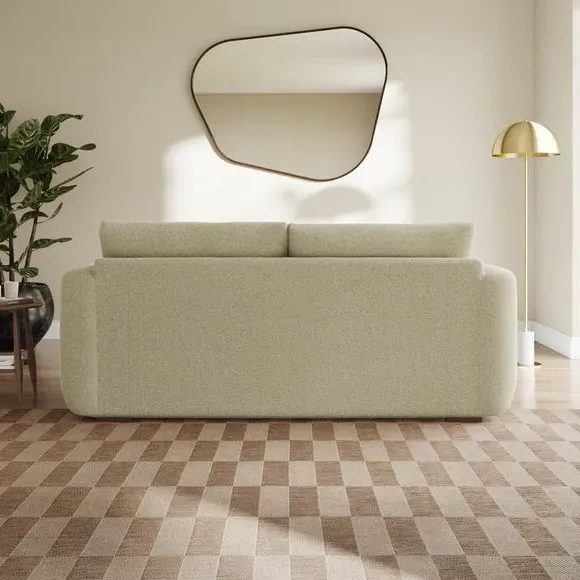 3-Seater Sofa with Deep Arms - Sandstone, Chenille