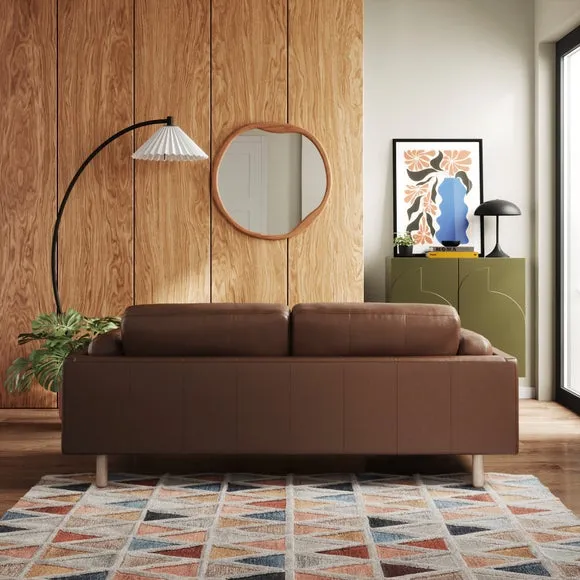 3-Seater Sofa with Deep Seating - Brown, Leather
