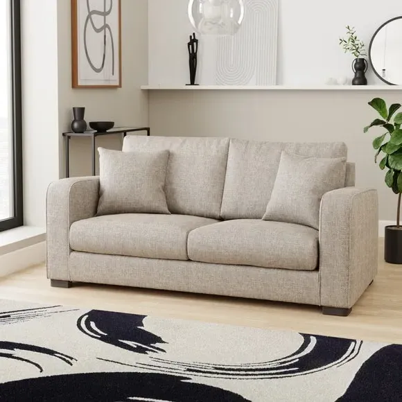 3-Seater Sofa with Deep Seats - Mushroom, Chenille image
