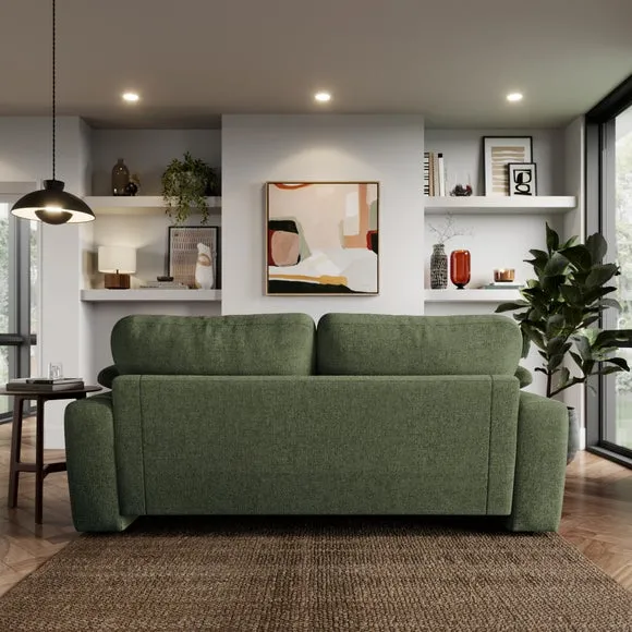 3-Seater Sofa with Feather Arms - Green, Chenille