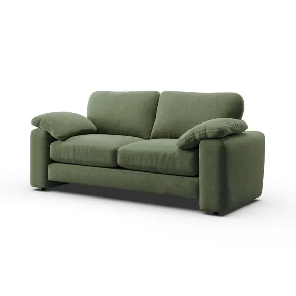 3-Seater Sofa with Feather Arms - Green, Chenille