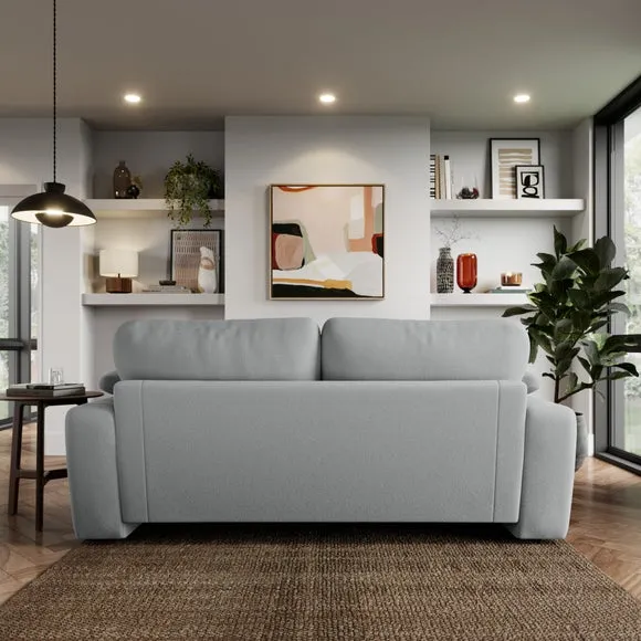 3-Seater Sofa with Feather Arms - Grey, Fabric