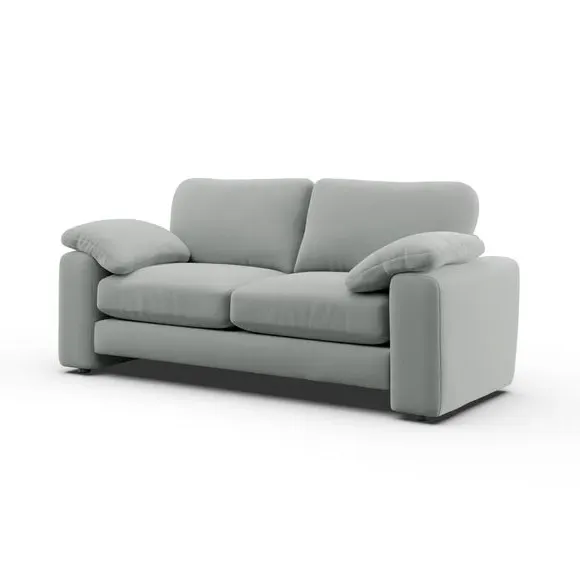3-Seater Sofa with Feather Arms - Grey, Fabric