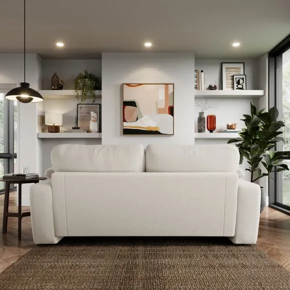 3-Seater Sofa with Feather Arms - Ivory, Fabric