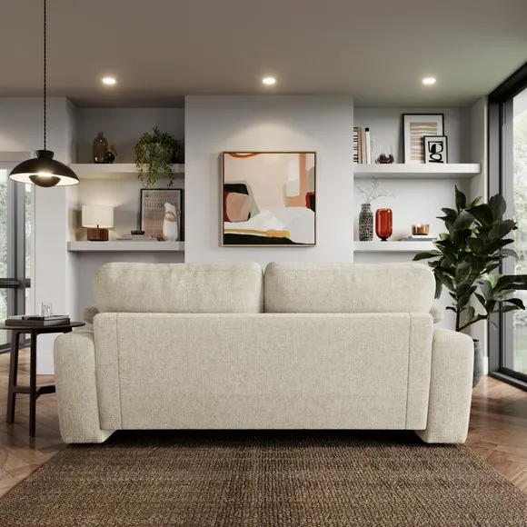 3-Seater Sofa with Feather Arms - Natural, Chenille