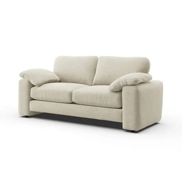 3-Seater Sofa with Feather Arms - Natural, Chenille