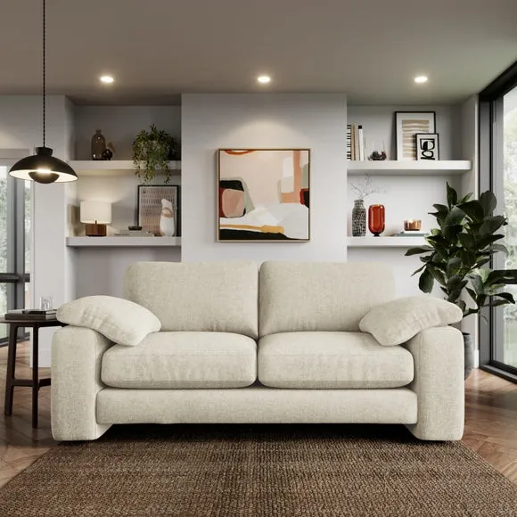 3-Seater Sofa with Feather Arms - Natural, Chenille