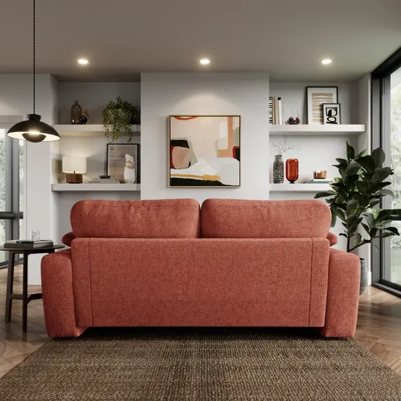 3-Seater Sofa with Feather Arms - Terracotta, Chenille