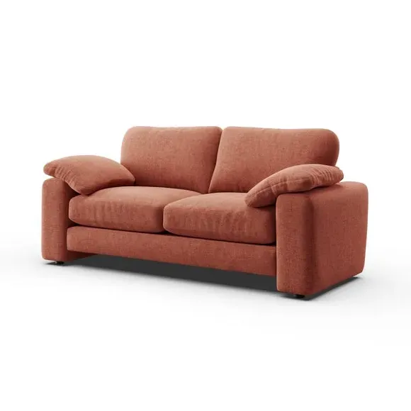 3-Seater Sofa with Feather Arms - Terracotta, Chenille