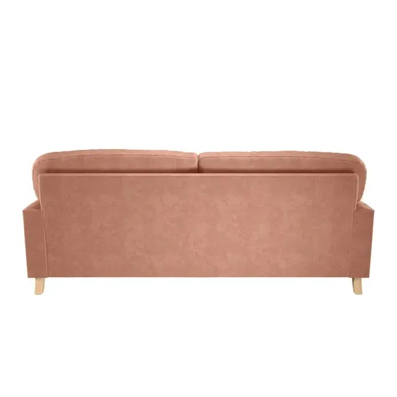 3-Seater Sofa with Fibre Filling - Apricot, Velvet