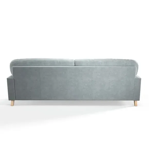 3-Seater Sofa with Fibre Filling - Blue, Velvet