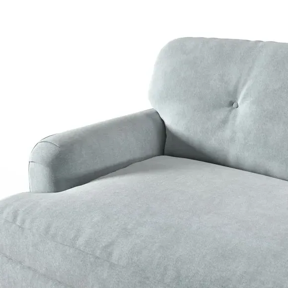 3-Seater Sofa with Fibre Filling - Blue, Velvet