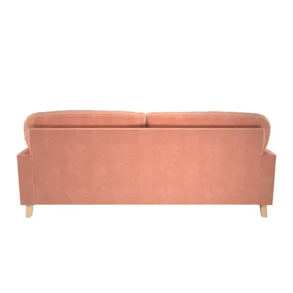 3-Seater Sofa with Fibre Filling - Coral, Velvet