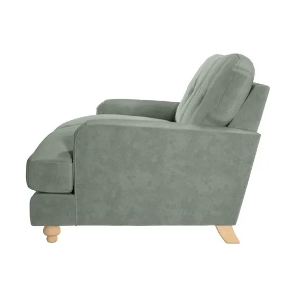 3-Seater Sofa with Fibre Filling - Green, Velvet
