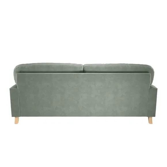 3-Seater Sofa with Fibre Filling - Green, Velvet