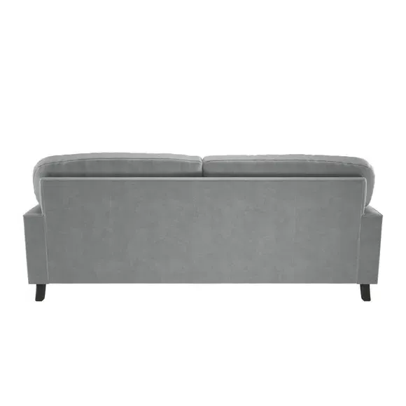 3-Seater Sofa with Fibre Filling - Grey, Velvet