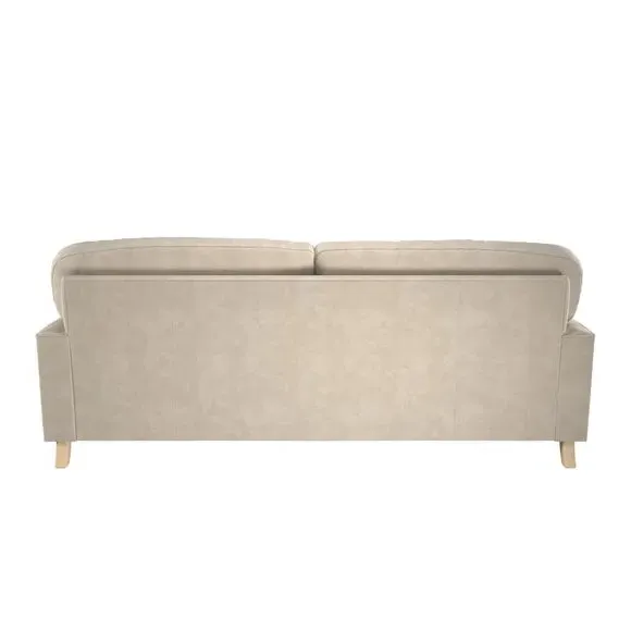 3-Seater Sofa with Fibre Filling - Sand, Velvet