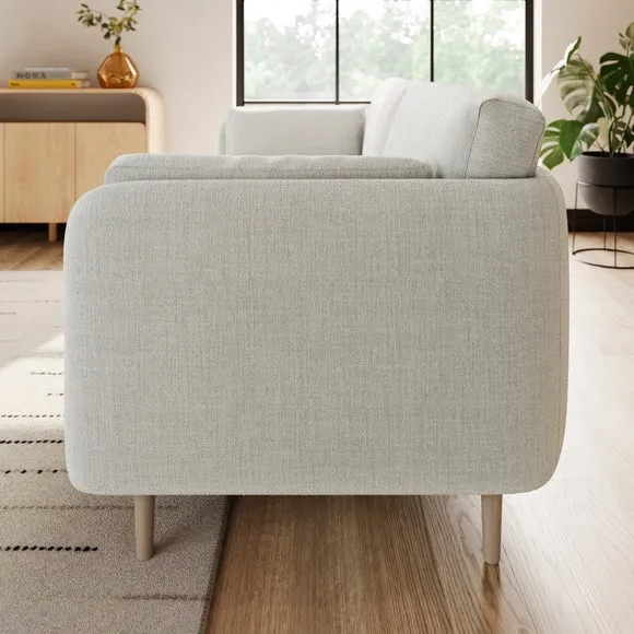 3-Seater Sofa with Fixed Back - Natural, Chenille