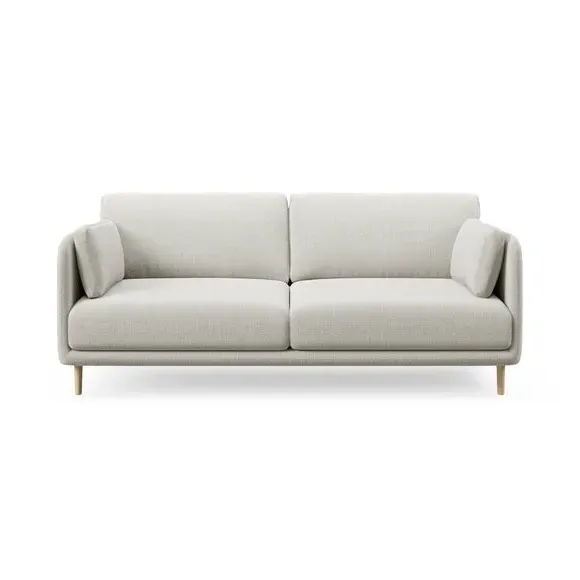 3-Seater Sofa with Fixed Back - Natural, Chenille