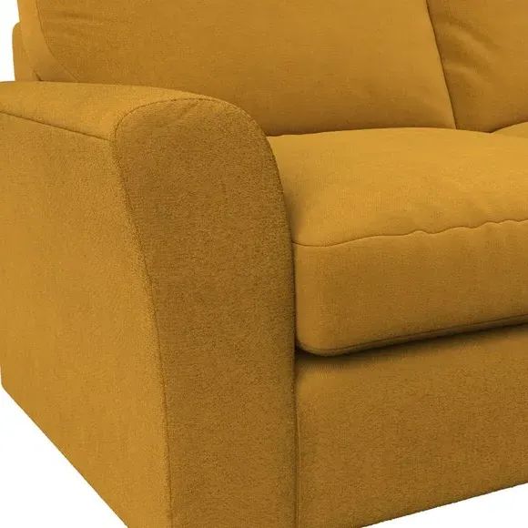 3-Seater Sofa with Flared Arms - Amber Gold, Velvet