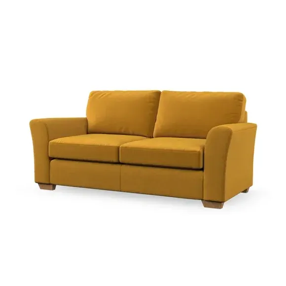 3-Seater Sofa with Flared Arms - Amber Gold, Velvet