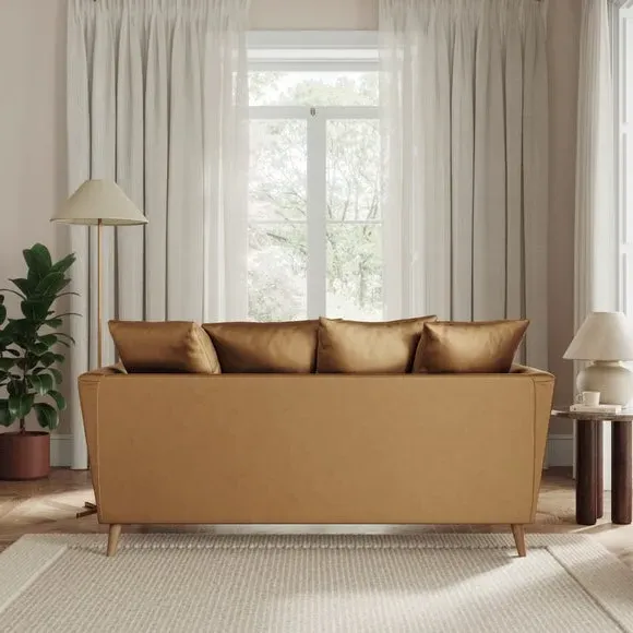 3-Seater Sofa with Flared Arms - Caramel, Velvet