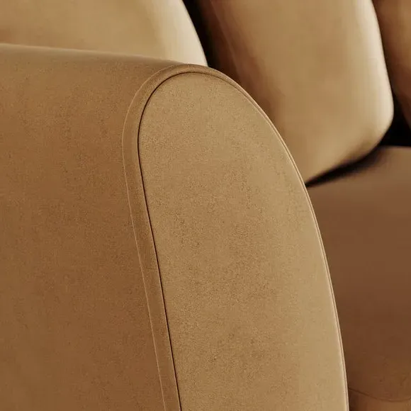 3-Seater Sofa with Flared Arms - Caramel, Velvet