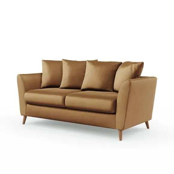 3-Seater Sofa with Flared Arms - Caramel, Velvet