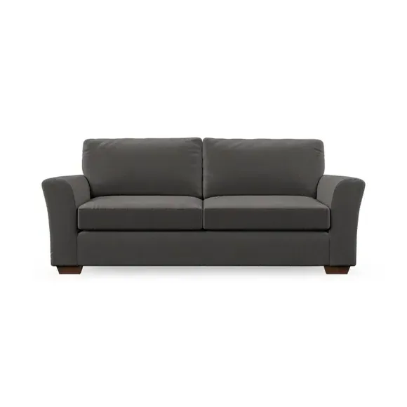 3-Seater Sofa with Flared Arms - Charcoal, Velvet