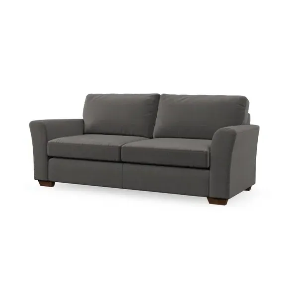 3-Seater Sofa with Flared Arms - Charcoal, Velvet