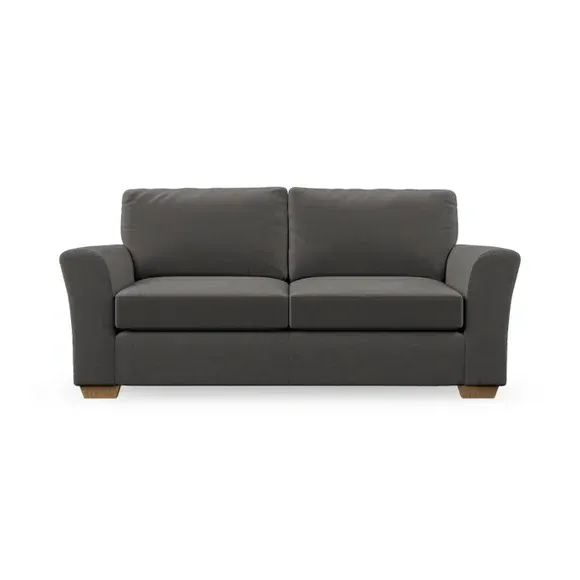 3-Seater Sofa with Flared Arms - Charcoal, Velvet