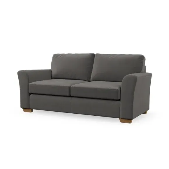 3-Seater Sofa with Flared Arms - Charcoal, Velvet