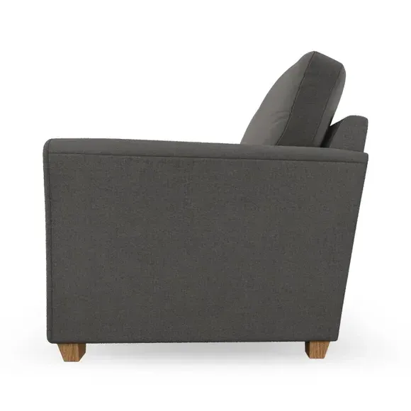3-Seater Sofa with Flared Arms - Charcoal, Velvet