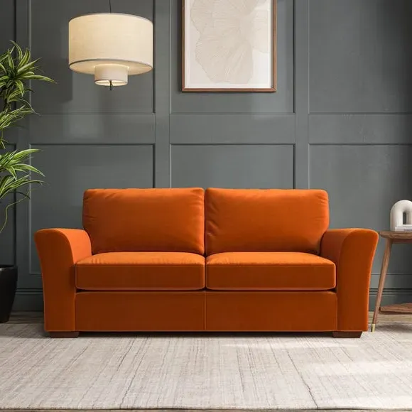 3-Seater Sofa with Flared Arms - Ginger, Velvet