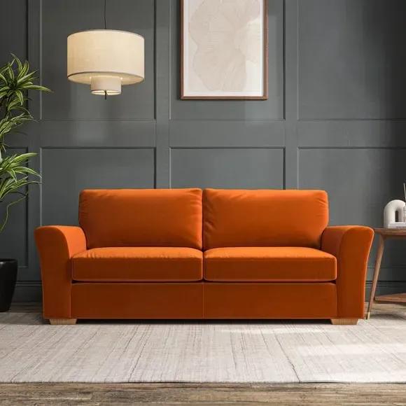 3-Seater Sofa with Flared Arms - Ginger, Velvet