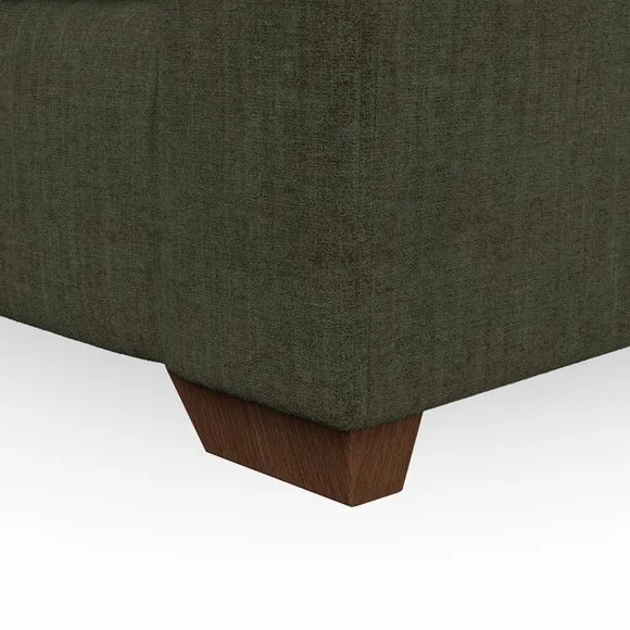 3-Seater Sofa with Flared Arms - Green, Chenille